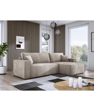 Narożnik POSO XL Prawostronny zestaw z poduszkami wolnostojący tkanina POSO 02 WERSAL