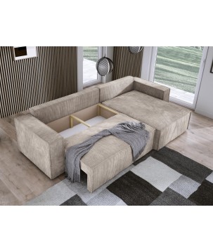 Narożnik POSO XL Prawostronny zestaw z poduszkami wolnostojący tkanina POSO 02 WERSAL