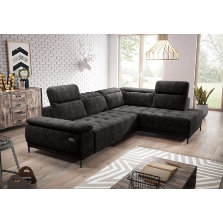 Narożnik FOCUS L z elektryczną regulacją siedziska Prawostronny w tkaninie Promocyjnej SALVADOR 16 WERSAL