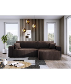 Narożnik POSO XL Prawostronny zestaw z poduszkami wolnostojący tkanina POSO 06 WERSAL