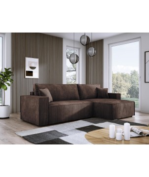 Narożnik POSO XL Prawostronny zestaw z poduszkami wolnostojący tkanina POSO 06 WERSAL