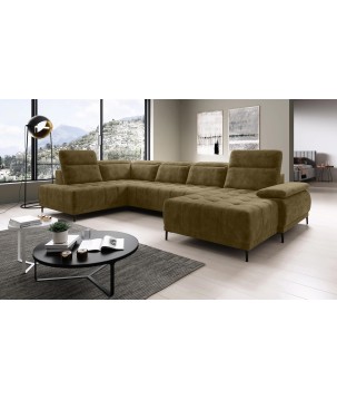 Narożnik FOCUS XL z elektryczną regulacją siedziska Lewostronny w tkaninie Promocyjnej SALVADOR 10 WERSAL