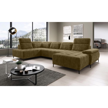 Narożnik FOCUS XL z elektryczną regulacją siedziska Lewostronny w tkaninie Promocyjnej SALVADOR 10 WERSAL