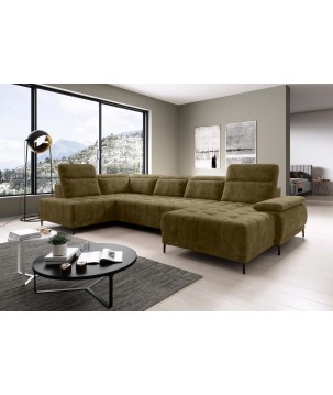 Narożnik FOCUS XL z elektryczną regulacją siedziska Lewostronny w tkaninie Promocyjnej SALVADOR 10 WERSAL