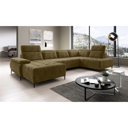 Narożnik FOCUS XL z elektryczną regulacją siedziska Prawostronny w tkaninie Promocyjnej SALVADOR 10 WERSAL