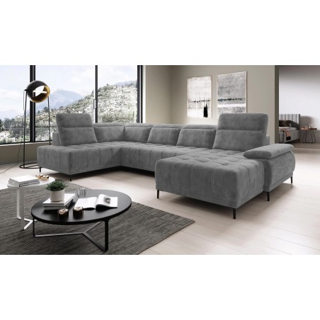 Narożnik FOCUS XL z elektryczną regulacją siedziska Lewostronny w tkaninie Promocyjnej SALVADOR 14 WERSAL