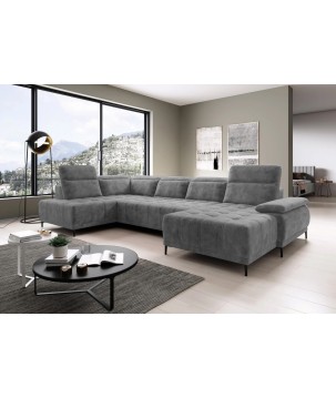 Narożnik FOCUS XL z elektryczną regulacją siedziska Lewostronny w tkaninie Promocyjnej SALVADOR 14 WERSAL