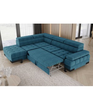 Narożnik SELVA L z funkcją spania i pojemnikiem AUSTIN 14 WERSAL