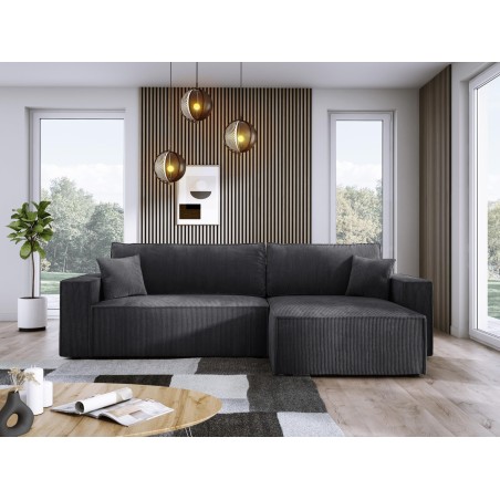 Narożnik POSO XL Prawostronny zestaw z poduszkami wolnostojący tkanina POSO 60 WERSAL