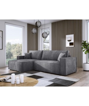 Narożnik POSO XL Prawostronny zestaw z poduszkami wolnostojący tkanina POSO 60 WERSAL