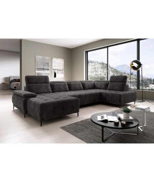 Narożnik FOCUS XL z elektryczną regulacją siedziska Prawostronny w tkaninie Promocyjnej SALVADOR 16 WERSAL