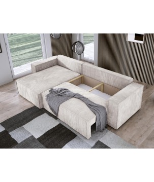 Narożnik POSO XL Prawostronny zestaw z poduszkami wolnostojący tkanina POSO 100 WERSAL