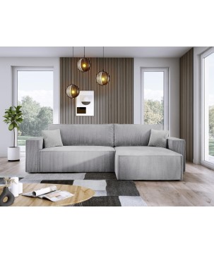 Narożnik POSO XL Prawostronny zestaw z poduszkami wolnostojący tkanina POSO 110 WERSAL