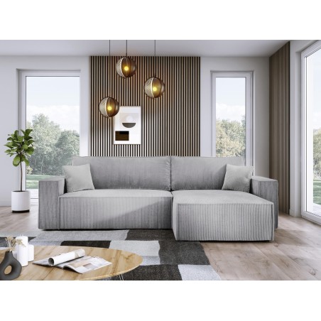 Narożnik POSO XL Prawostronny zestaw z poduszkami wolnostojący tkanina POSO 110 WERSAL