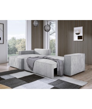 Narożnik POSO XL Prawostronny zestaw z poduszkami wolnostojący tkanina POSO 110 WERSAL