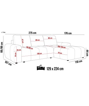 Narożnik MAILO funkcja spania DL z pojemnikiem SALVADOR 13 WERSAL