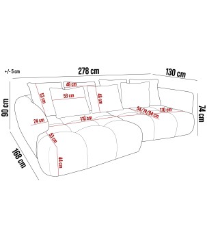 Narożnik BESSO wolnostojący tkaninie ARTICO 07