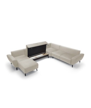 Narożnik BOSCO XL zestaw z elektryczną funkcją regulacji tkanina Monolith 02 Beżowy WERSAL