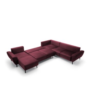 Narożnik BOSCO XL zestaw z elektryczną funkcją regulacji tkanina Monolith 69 Burgundowy WERSAL