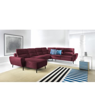 Narożnik BOSCO XL zestaw z elektryczną funkcją regulacji tkanina Monolith 69 Burgundowy WERSAL