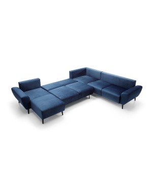 Narożnik BOSCO XL zestaw z elektryczną funkcją regulacji tkanina Monolith 77 Niebieski WERSAL