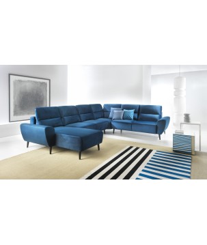 Narożnik BOSCO XL zestaw z elektryczną funkcją regulacji tkanina Monolith 77 Niebieski WERSAL