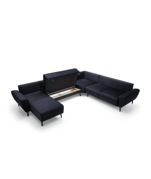 Narożnik BOSCO XL zestaw z elektryczną funkcją regulacji tkanina Monolith 79 Antracytowy WERSAL