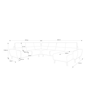 Narożnik BOSCO XL zestaw z elektryczną funkcją regulacji tkanina Monolith 85 Popielaty WERSAL