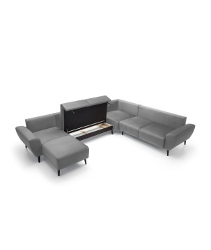 Narożnik BOSCO XL zestaw z elektryczną funkcją regulacji tkanina Monolith 85 Popielaty WERSAL