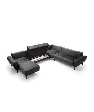 Narożnik BOSCO XL zestaw z elektryczną funkcją regulacji tkanina Monolith 95 Szary WERSAL