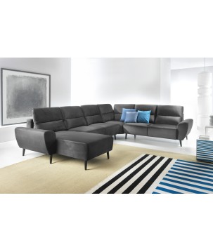 Narożnik BOSCO XL zestaw z elektryczną funkcją regulacji tkanina Monolith 95 Szary WERSAL