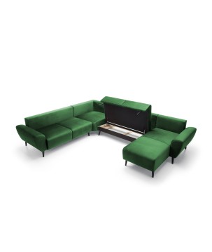 Narożnik BOSCO XL zestaw z elektryczną funkcją regulacji tkanina Monolith 37 Zielony WERSAL