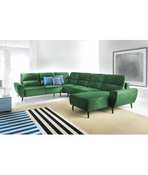 Narożnik BOSCO XL zestaw z elektryczną funkcją regulacji tkanina Monolith 37 Zielony WERSAL