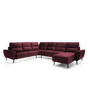 Narożnik BOSCO XL zestaw z elektryczną funkcją regulacji tkanina Monolith 69 Burgundowy WERSAL