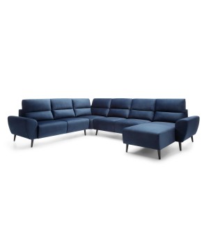 Narożnik BOSCO XL zestaw z elektryczną funkcją regulacji tkanina Monolith 77 Niebieski WERSAL