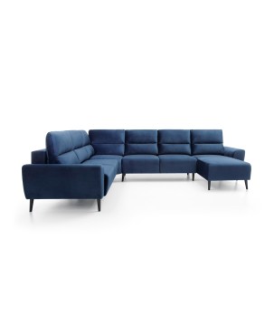 Narożnik BOSCO XL zestaw z elektryczną funkcją regulacji tkanina Monolith 77 Niebieski WERSAL