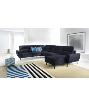 Narożnik BOSCO XL zestaw z elektryczną funkcją regulacji tkanina Monolith 79 Antracytowy WERSAL