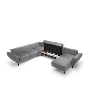 Narożnik BOSCO XL zestaw z elektryczną funkcją regulacji tkanina Monolith 85 Popielaty WERSAL