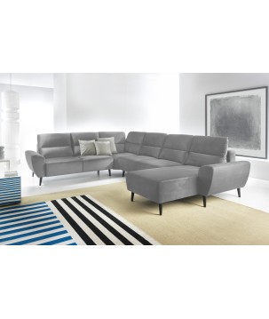 Narożnik BOSCO XL zestaw z elektryczną funkcją regulacji tkanina Monolith 85 Popielaty WERSAL