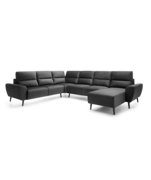 Narożnik BOSCO XL zestaw z elektryczną funkcją regulacji tkanina Monolith 95 Szary WERSAL