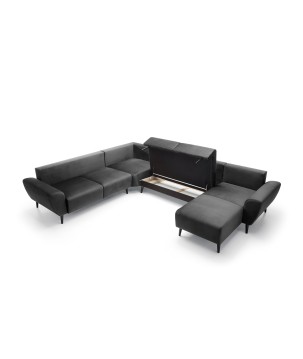 Narożnik BOSCO XL zestaw z elektryczną funkcją regulacji tkanina Monolith 95 Szary WERSAL