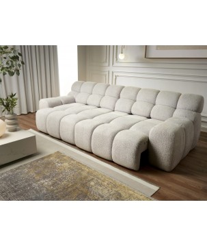 Sofa Kanapa CAMPILE 4 osobowa z elektryczną regulacją siedziska wolnostojąca w tkaninie EDEN 01 WERSAL