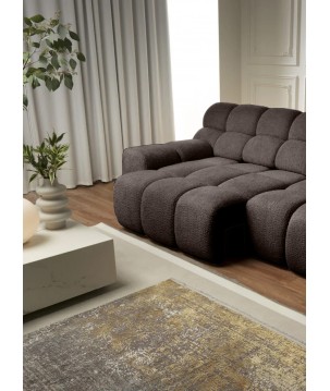 Sofa Kanapa CAMPILE 4 osobowa z elektryczną regulacją siedziska wolnostojąca w tkaninie EDEN 08 WERSAL