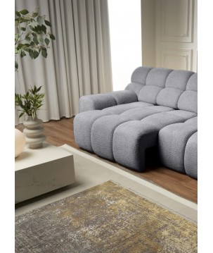 Sofa Kanapa CAMPILE 4 osobowa z elektryczną regulacją siedziska wolnostojąca w tkaninie EDEN 18 WERSAL