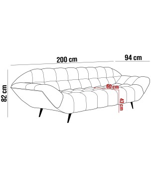 Sofa GAPPA 2 osobowa wolnostojąca w tkaninie MONOLITH 77 WERSAL