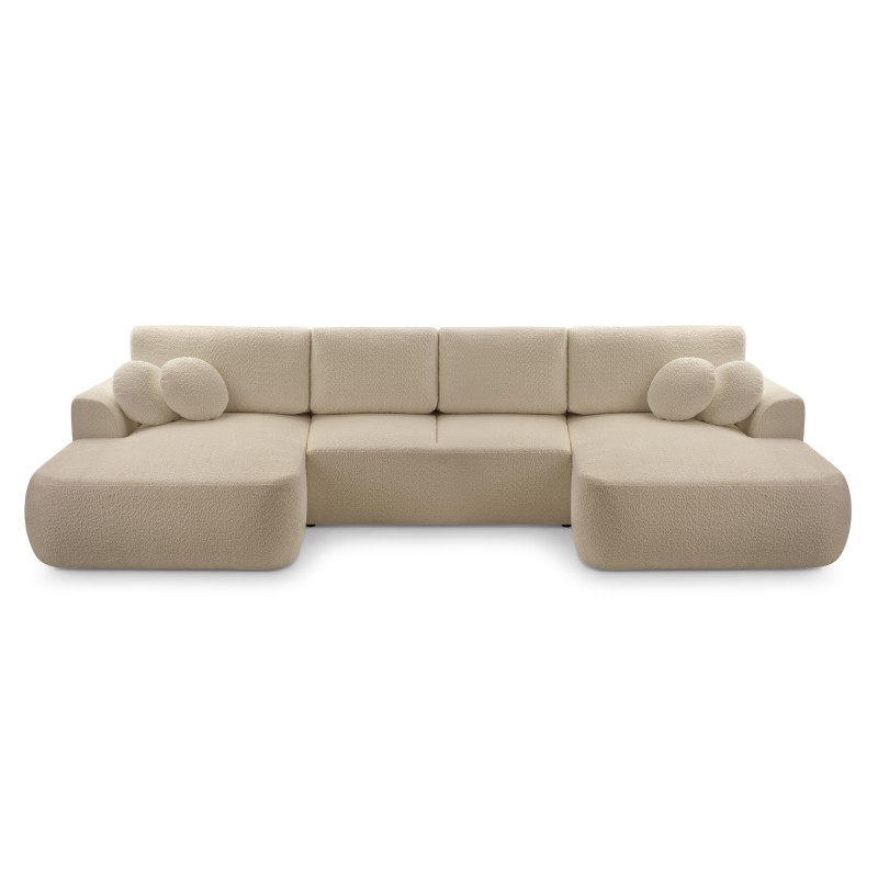 Narożnik VELO XL wolnostojący układ U z funkcją spania w tkaninie Coral 50 DomoHome