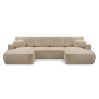 Narożnik VELO XL wolnostojący układ U z funkcją spania w tkaninie Coral 50 DomoHome