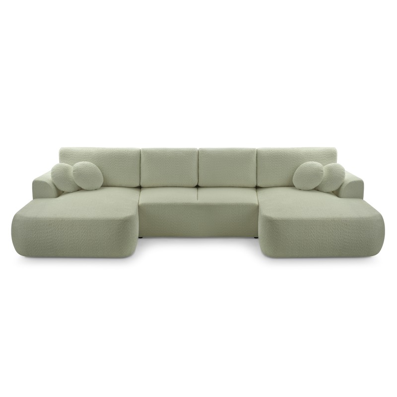 Narożnik VELO XL wolnostojący układ U z funkcją spania w tkaninie Coral 55 DomoHome