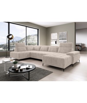 Narożnik FOCUS XL z elektryczną regulacją siedziska Lewostronny w tkaninie w tkaninie SALVADOR 02 WERSAL