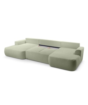 Narożnik VELO XL wolnostojący układ U z funkcją spania w tkaninie Coral 55 DomoHome